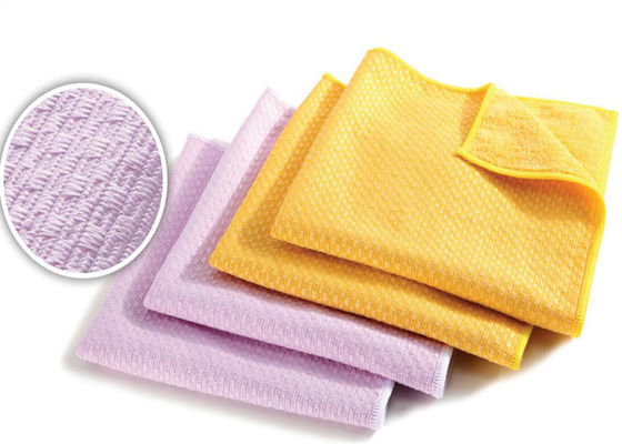Microfiber Scrubbing Cloth Yellow Pink For Universal Cleaning