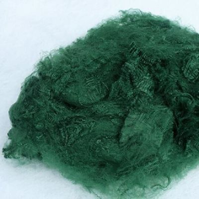 7D Fineness Polypropylene Staple Fiber Green Synthetic Staple Fibres